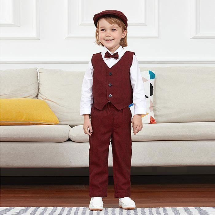 Costume Enfant Garcon Mariage Vestons 3pcs Vêtements Smoking Eglise Pâques  Bénédiction Formel Tenue Manches Longues 12 Mois à 4 Ans