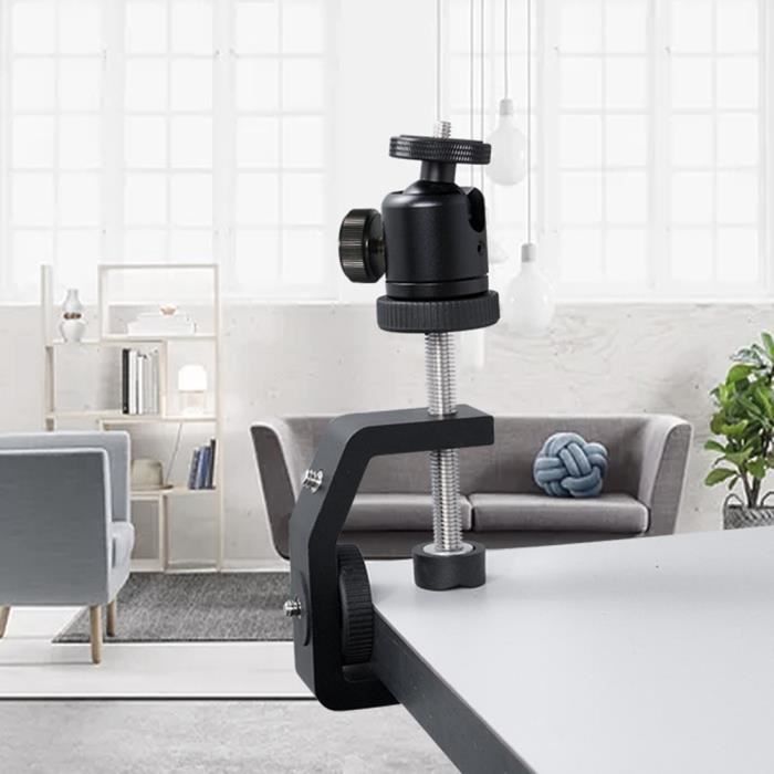 SPEACOUR 2 PCS Pinces Verre Réglable En Alliage D'Aluminium Pince De Table En Plexiglas Support De Cloison Clip De Séparation D'Écran Pour 32-40mm Cloison De Confidentialité Bureau Laboratoire(Noir