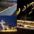 100 LEDs Guirlande Solaire 12M Guirlande Lumineuse étanche IP65， pour Mariages, Fêtes et Noël, éclairage de Noël (Blanc chaud)-2