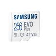 Samsung Carte Mémoire Micro SD Evo Plus (2021) 256 Go Micro SDXC A2 V30-2