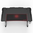 Bureau gamer - RASHER - 120 cm - noir / rouge - pratique - style moderne - avec LED-2