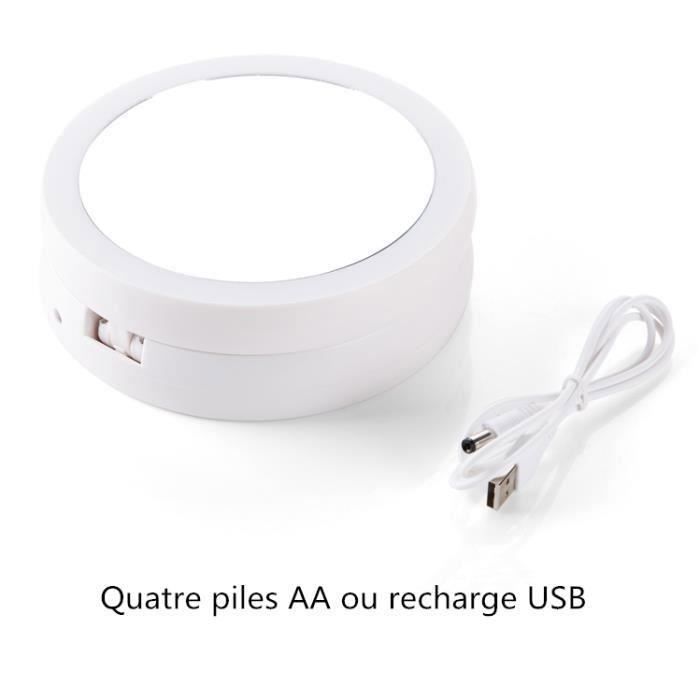 Miroir De Maquillage Grossissement X10 TUKA - 6 Pouces - Argent - Compact Et Orientable