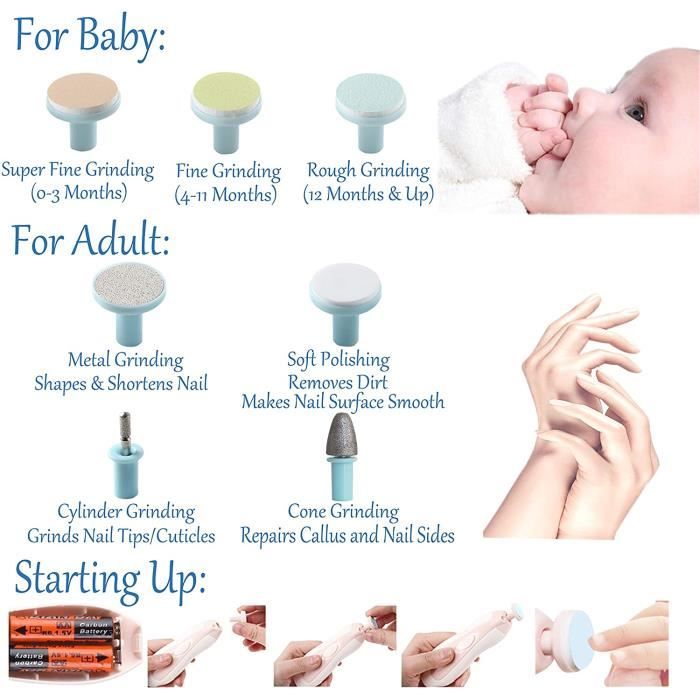 Tondeuse à ongles électrique pour bébé, lime à ongles pour bébé sûre pour  le nouveau-né