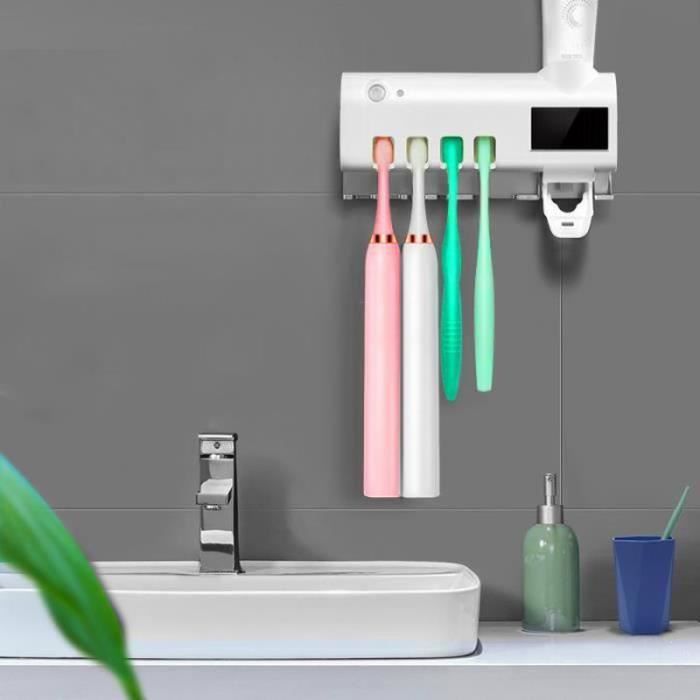 Acheter Distributeur automatique de dentifrice intelligent à lumière UV,  presse-dentifrice, support de stérilisateur de brosse à dents