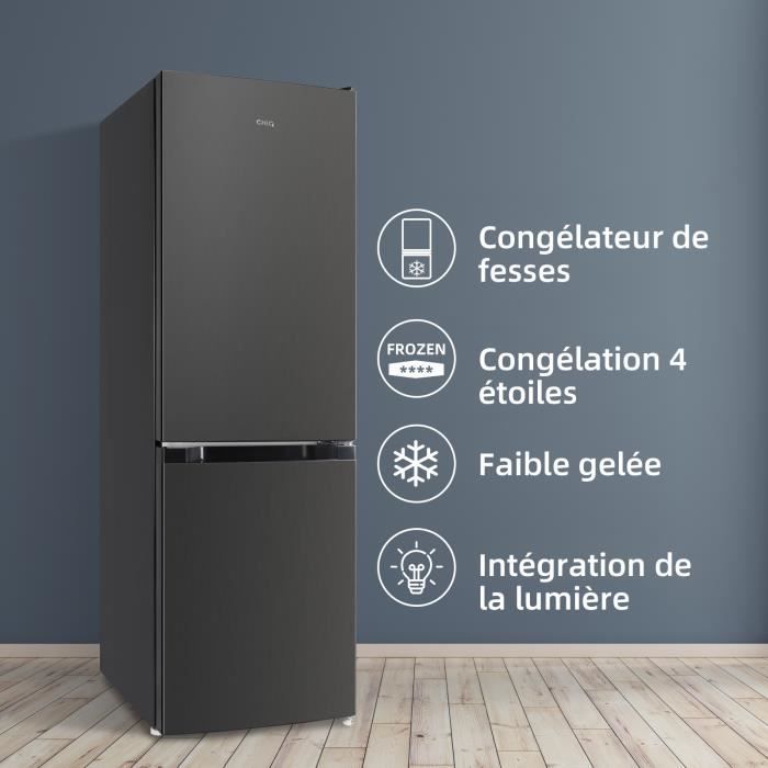 Refrigerateur congelateur en bas CHiQ Réfrigérateur congélateur bas - -  FBM260L - 262L - low frost - Noir