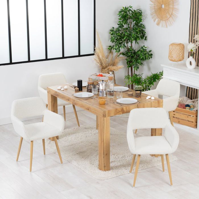 Goeurvant Lot de 4 Chaises Fauteuil Salle à Manger Chaises Beige
