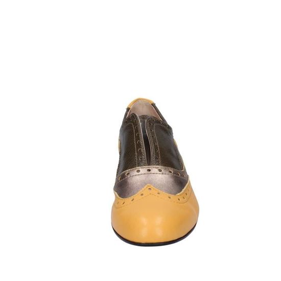 Chaussures lacets POLLINI Femme en cuir jaune BE352 Hiver