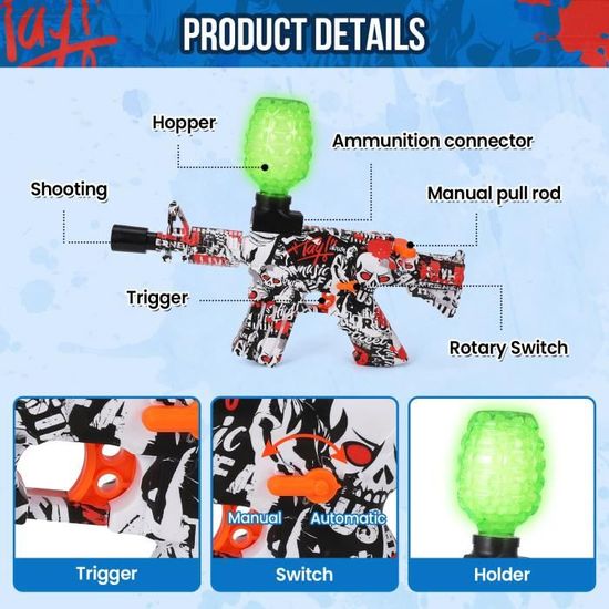 M416 Pistolet à gel électrique jouet fusil de sniper jouet de modèle de sport en plein