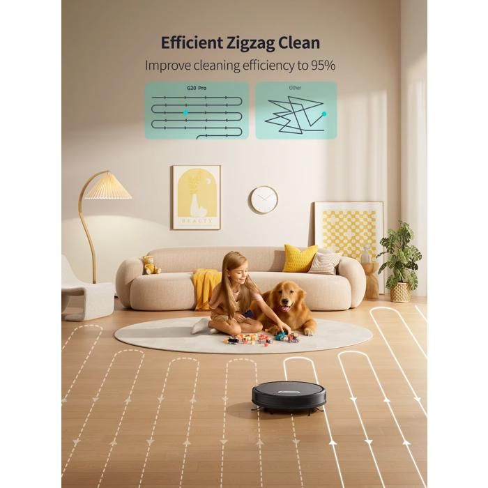 HONITURE G20 Pro Robot Aspirateur Laveur 3-en-1 4500Pa - WiFi, Alexa, APP, Idéal Sols Durs Et Poils Animaux - 180 Min Autonomie