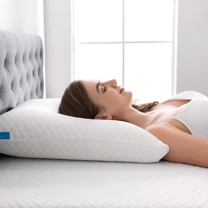 Nikores Oreillers de lit fins de 6,3 cm pour dormir, oreiller plat fin pour  grand