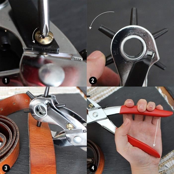 Diheohg Pince Perforatrice Pince Perforatrice En Métal Outil De Perforation De Carte De Trou De 8 Mm Pour Feuille De Plastique Papier Photo PVC ABS Ouvre-Trou De Clou Pince