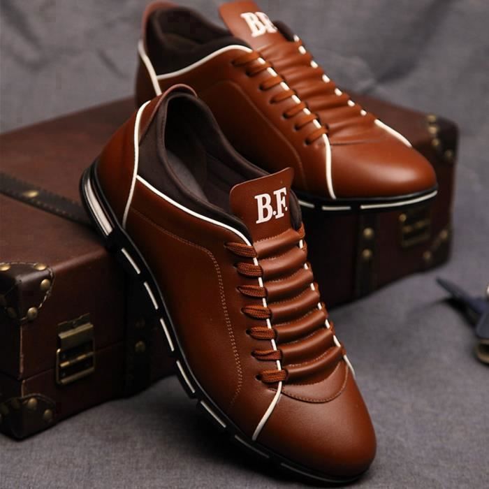 Derby Cuir Chaussure Homme Grande taille 38 48 Marron PU