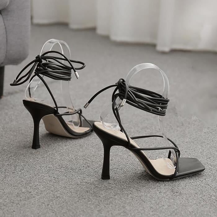 Sandale bout discount carré femme