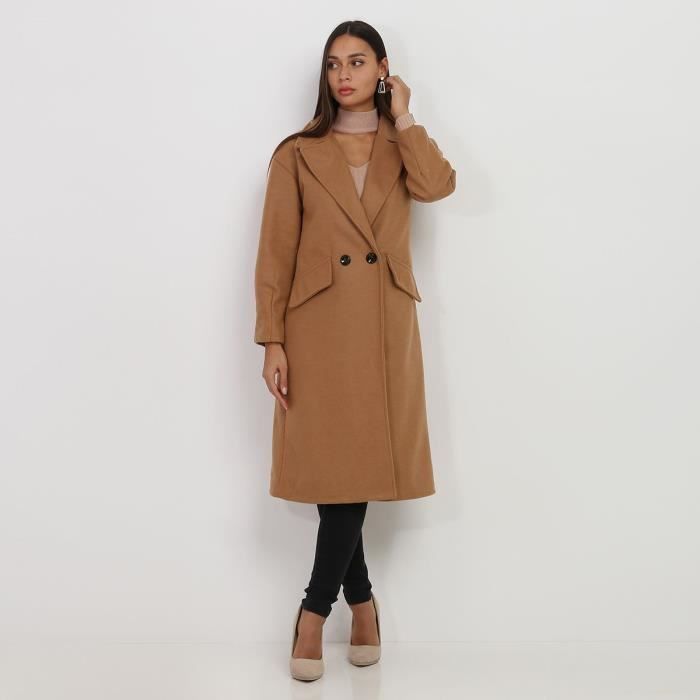 Manteau mi long camel femme 2025