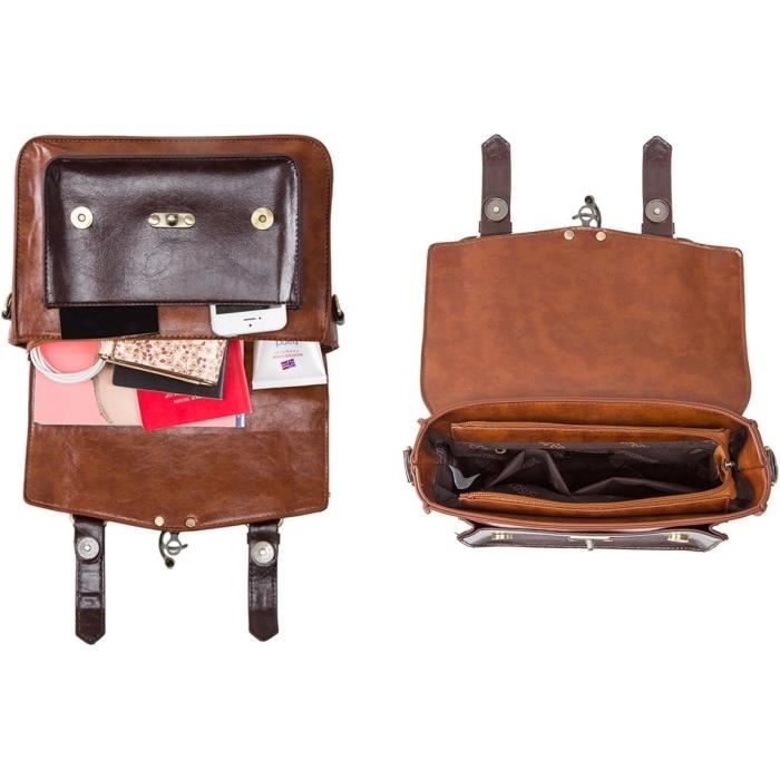 ECOSUSI Sac Bandouli re pour Femme Sac Main Vintage Sac Port
