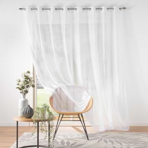 Lot de 2 Voilages ajourés avec Œillets, 140x240cm, Blanc, Collection