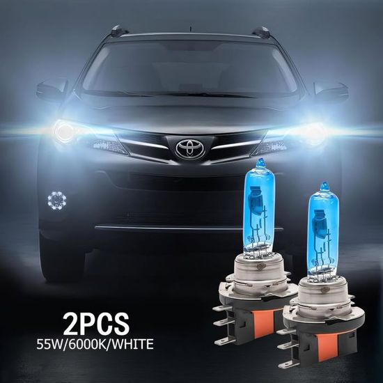 Ampoules Phare Halogène H15 12V 55W - 2 Pièces - Lumière Super Blanche 6000K | Pour Feux De Jour Et Route