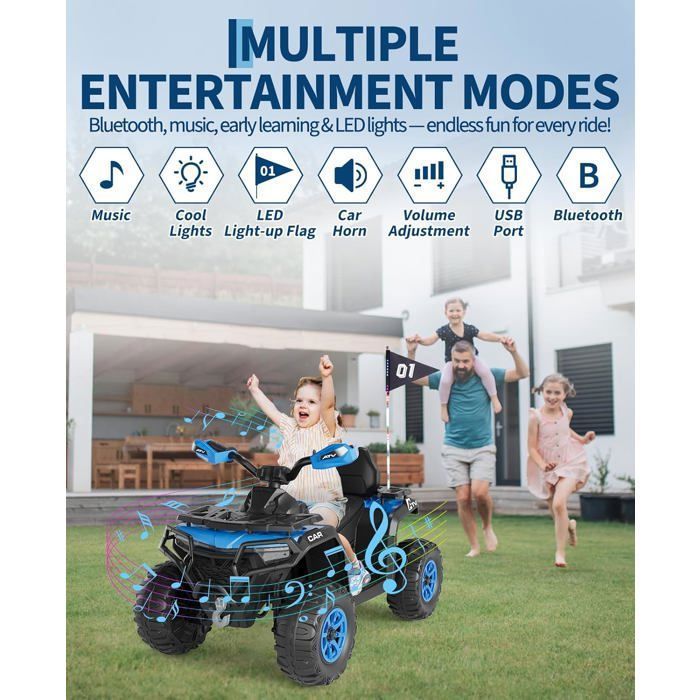Quad électrique pour enfants 6V avec marche avant et arrière, musique Quad électrique pour enfants 6V avec marche avant et arrière, musique