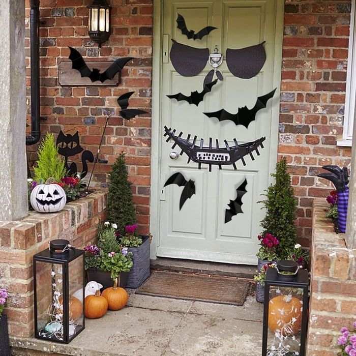 24 Autocollants Chauves-souris LED 3D - Déco Halloween Lumineuse Pour Fenêtres Et Murs