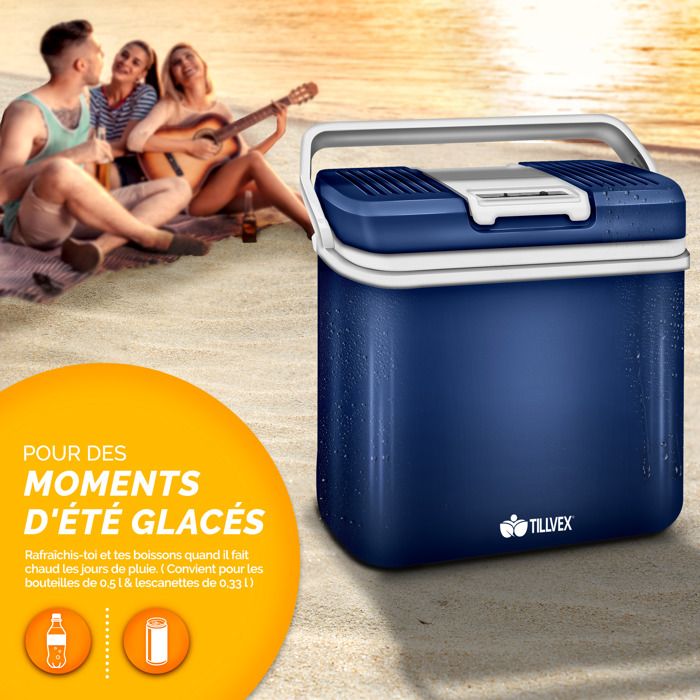 COSY TRENDY N1333 – Glacière 24L Bleue, Compacte Et Portable