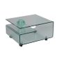 Table Basse Verre Sur Roulettes Clean L 80 X L 70 X H 40