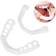 1 Paire Dents de Prothèse Dentaire Fausses Dents Blanches Cosmétiques Sourire Temporaire Confortable en Gel-silice-0