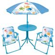 Fun house ma petite carapace salon de jardin tortues pour enfant avec une table, deux chaises et un parasol-0