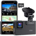 Dual Dashcam Caméra Voiture D1 Pro 2K Avec 340°FOV GPS Wi-Fi et Carte SD 32Go Incluse Enregistreur Conduite Embarquée - Kingslim-0