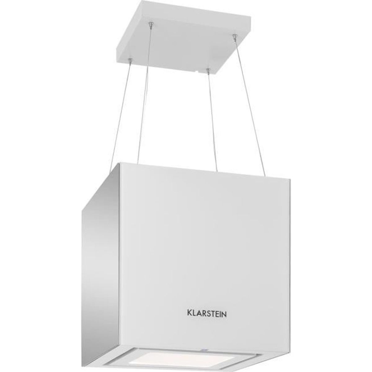 Klarstein Tron Ambience Hotte Aspirante Mode De Recirculation Installation Suspendue 540 M H Anneau Led Lumineux 3 Niveaux De Puissance Controle Simple 2 Filtres A Charbon Actif Blanc Amazon Fr Cuisine Maison