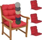 BEAUTISSU HOME STYLE Beautissu Coussin Exterieur Jardin Flair NL - Set 4 Coussins Chaise Jardin 100x50x8cm, Rouge