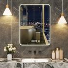 PULUOMIS Miroir de Salle de Bain LED 60x80cm, Anti-Buée, 3 Couleurs, Touche Tactile, Éclairage Réglable, Miroir avec Cristal