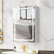 Armoire Miroir Salle De Bain VOWNER - LED Antibuée 3 Couleurs - Rangement Intégré Avec étagères - Design Moderne 60x80cm