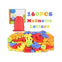 160 PCS Lettres Chiffres Magnétiques Multicolor,Jouets éducatifs pour Petits Enfants pour l'apprentissage Préscolaire l'orthographe