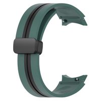 20mm Bracelet de montre avec boucle magnétique pliante pour Samsung Galaxy Watch 5 pro - Noir Vert Olive