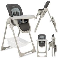  MoMi GOJO - Chaise haute multifonction - Réglable - Jusqu'à 15 kg - Gris