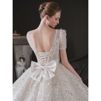 Mariage 2021 long tempérament traînant Mori super fairy dream small bride dress star wedding dress
