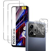 Verre Trempé pour Xiaomi Poco X5 5G 6.67", 2 Pack Film Protection écran + 2 Pack Caméra Arrière Protecteur, Dureté 9H Glass