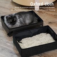 Bac à litière portable pour chat Boîte à litière de voyage pour chat portable avec couvercle Boîte à litière pour chat RUIDA