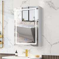 Miroir de Salle de Bain LED VOWNER - Armoire de Toilette avec Anti-buée - Étagères Réglables