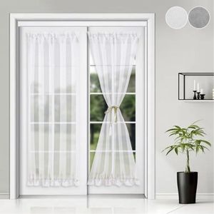 KnSam Rideau Voilage Couleur Pure Semi-Transparent, 2 x 137x183cm, Rideaux pour Chambre Salon Passe Tringle, Blanc KnSam Rideau Voilage Couleur Pure Semi-Transparent, 2 x 137x183cm, Rideaux pour Chambre Salon Passe Tringle, Blanc