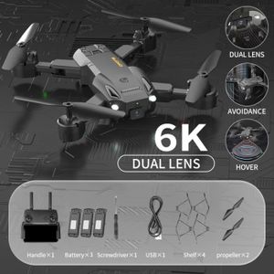 DRONE Sac noir 6K Dual 3B - Drone 5G GPS 8K, Professionn