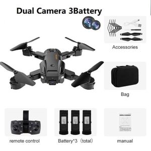 DRONE Noir Dua 3B - Drone caméra Q6 4K Wifi Fpv, Photogr