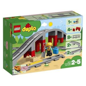 ASSEMBLAGE CONSTRUCTION LEGO® DUPLO® 10872 Les rails et le pont du train -