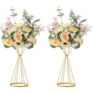 Sziqiqi Vases de Mariage D/écoration Vase Artificiel de Fleur de Route de Fleur Support G/éom/étrique de Colonne de Fleur en M/étal pour des Tables de R/éception de Mariage