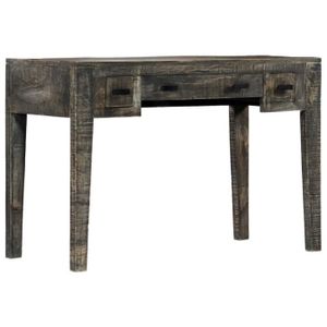 BUREAU  Bureau en bois de manguier massif - EJ.LIFE - Noir - 3 tiroirs - Style vintage