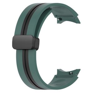 BRACELET MONTRE CONNEC. 20mm Bracelet de montre avec boucle magnétique pliante pour Samsung Galaxy Watch 5 pro - Noir Vert Olive