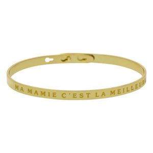 Maman Mes-bijoux.fr Bracelet Fil Lettering en Laiton Dor/é