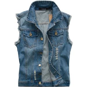 Veste en jean on sale homme sans manche