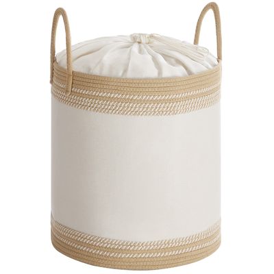 Panier à Linge Bébé Babybest Personne Préférée - 40 X 50 Cm, Intérieur Enduit, Poignées Et Cordon De Serrage