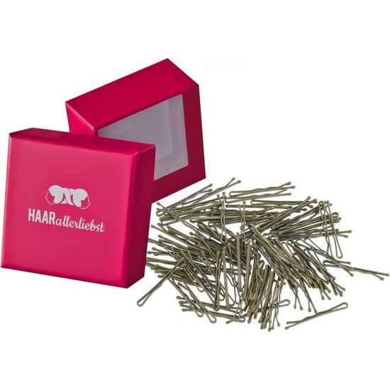 Lot De 30 Pinces à Cheveux (Bobby Pins) - 5 Cm, Couleurs Blanc, Rose, Mauve, Dans Une Boîte De Rangement Rose - 7